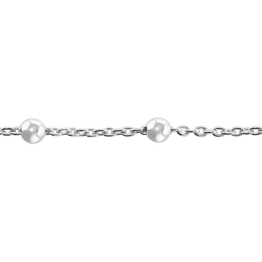 Sterling Silver Cable Chain with Round Beads