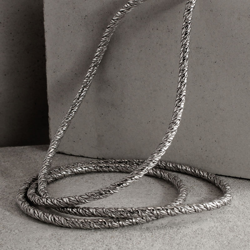 Sterling Silver Twisted Foxtail Chain